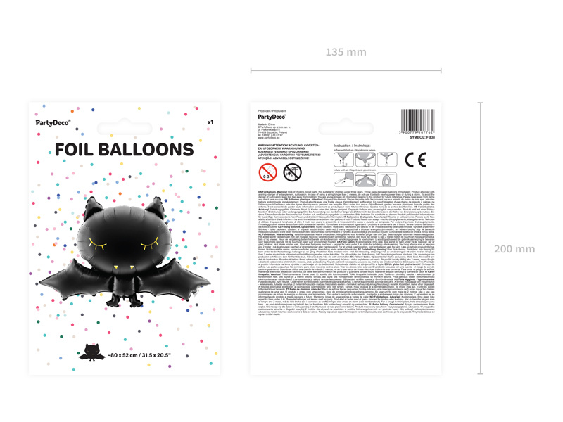 Balon foliowy Nietoperz 80x52cm – aranżacja dekoracji
