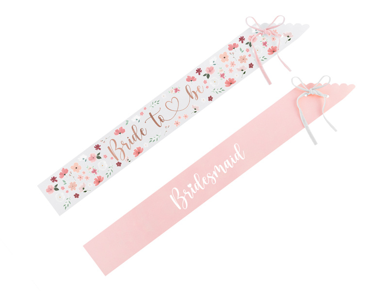 Szarfy Bride to be i Bridesmaid - zestaw