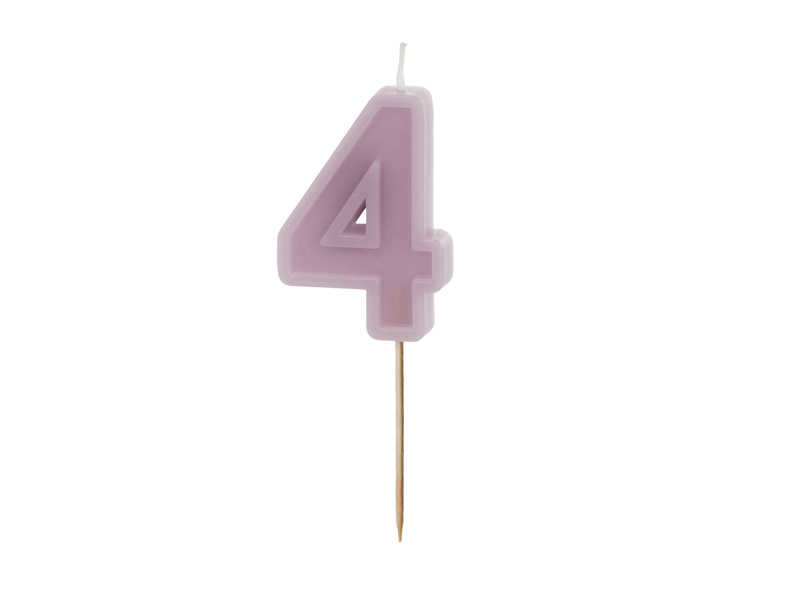 Świeczka urodzinowa Cyferka 4 fiolet 6 cm