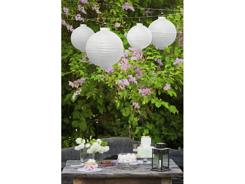 Lampion papierowy biały 30cm - zdjęcie 3