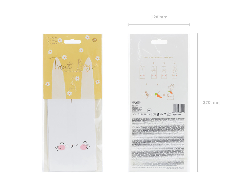 Torebki na słodycze Króliki – zestaw z zawieszkami