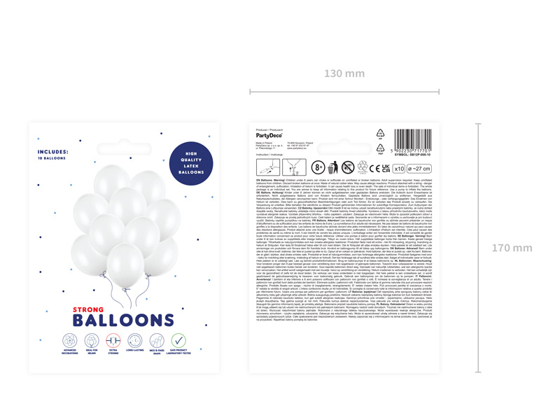 Balony Strong 27cm Pastel Pure White - balony napompowane