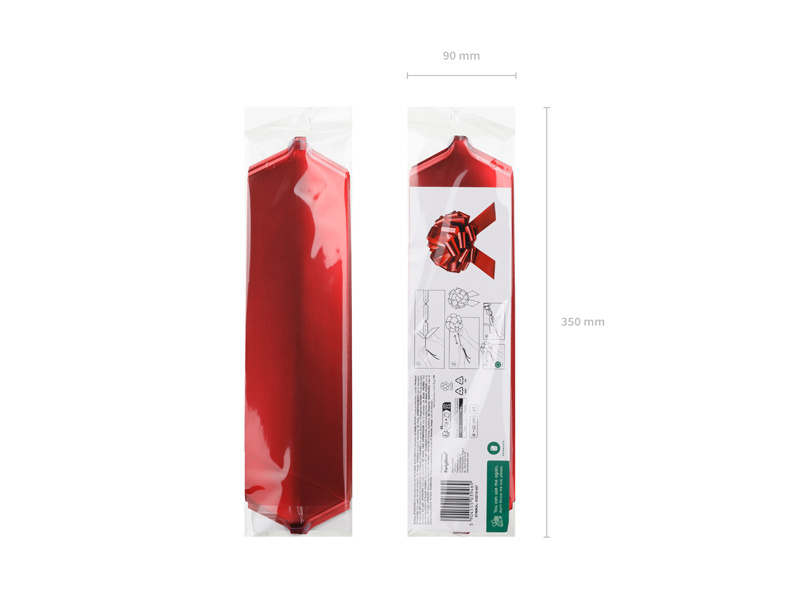 Kokarda dekoracyjna DIY czerwony 30 cm - widok z boku