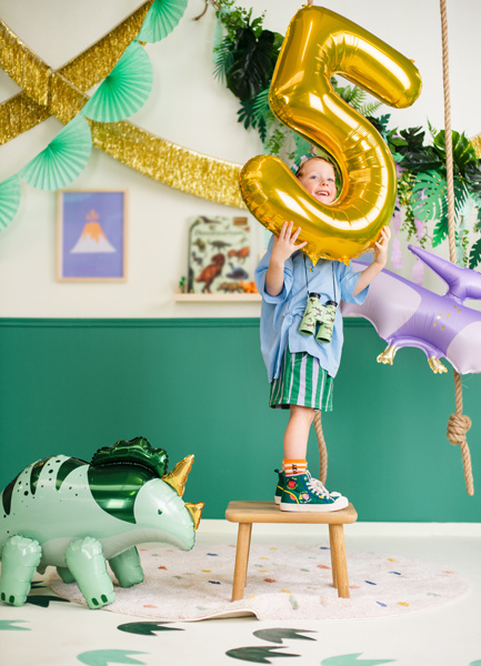 Balon foliowy Cyfra 5 złoty 86 cm - zdjęcie 5