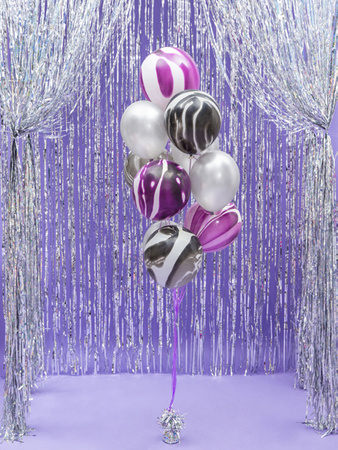 Balony Strong 27cm, Metallic Silver Snow (1 op. / 100 szt.)