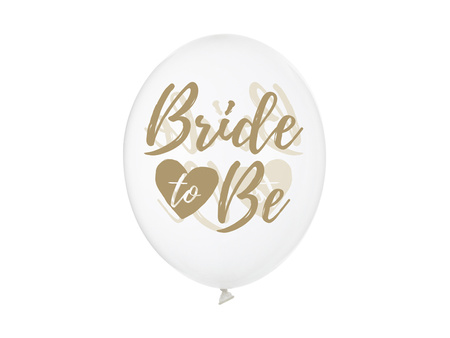 Balony 30cm, Bride to be, Crystal Clear (1 op. / 6 szt.)