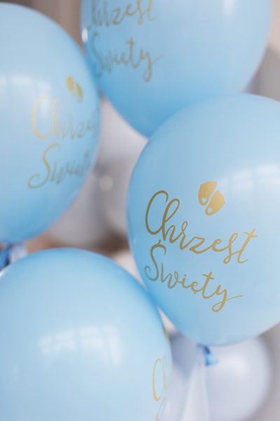 Zestaw balonów Eco 33 cm błękitnych na Chrzest Święty