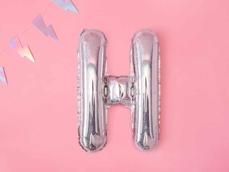 Balon foliowy Litera H 35cm holograficzny - zdjęcie 4