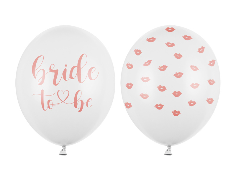Balony Bride to Be 30 cm - pastelowa biel i różowe złoto