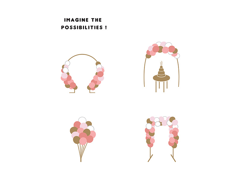 Girlanda balonowa różowa 200cm - zbliżenie na balony