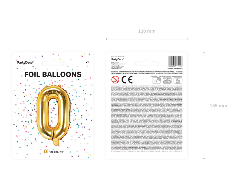 Złoty balon litera O – aranżacja