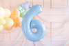 Balon foliowy Cyfra ''6'', 72cm, jasny niebieski
