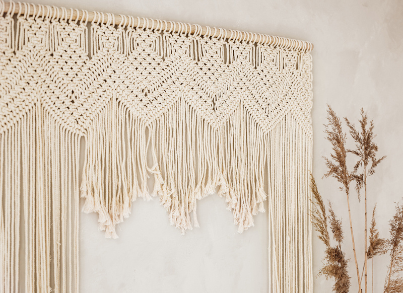 Makrama złamana biel aranżacja