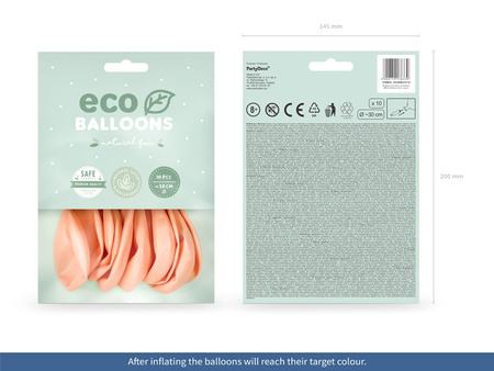 Balony Eco 26cm metalizowane, brzoskwinia (1 op. / 10 szt.)