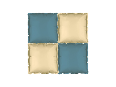 Balon foliowy kurtyna dwustronna Kwadrat, beżowo-granatowy, 35 x 35 cm (1 op. / 4 szt.)