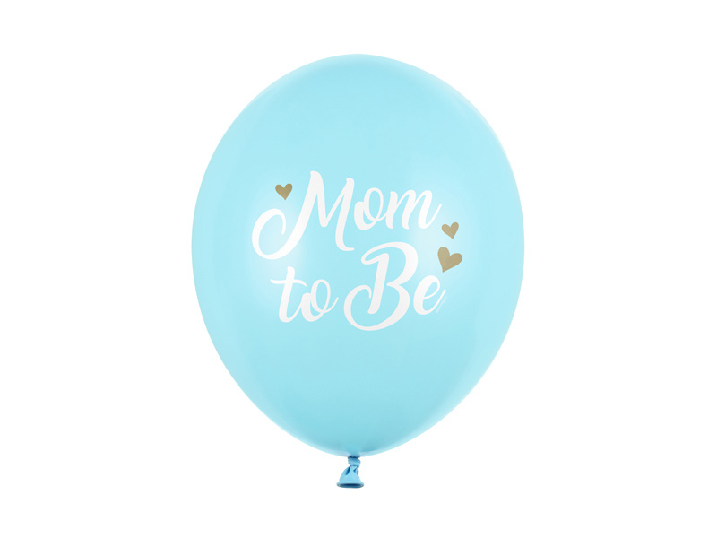 Balony 30 cm Mom to Be Pastel Light Blue
