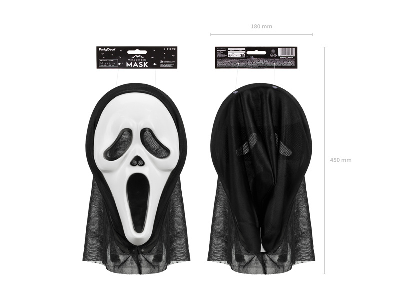 Maska Halloween z kapturem - tył