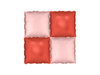 Balon foliowy kurtyna dwustronna Kwadrat, różowo-czerwony, 35 x 35 cm (1 op. / 4 szt.)