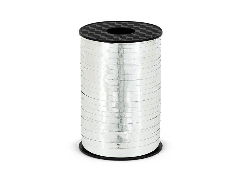 Wstążka plastikowa srebrna 5mm 225m – zdjęcie produktu