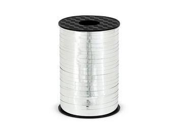 Wstążka plastikowa, srebrny, 5mm/225m