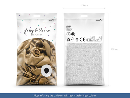 Balony Glossy 30cm, złoty (1 op. / 50 szt.)