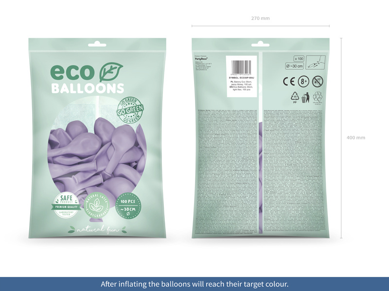 Balony pastelowe jasny liliowy – szczegółowy widok