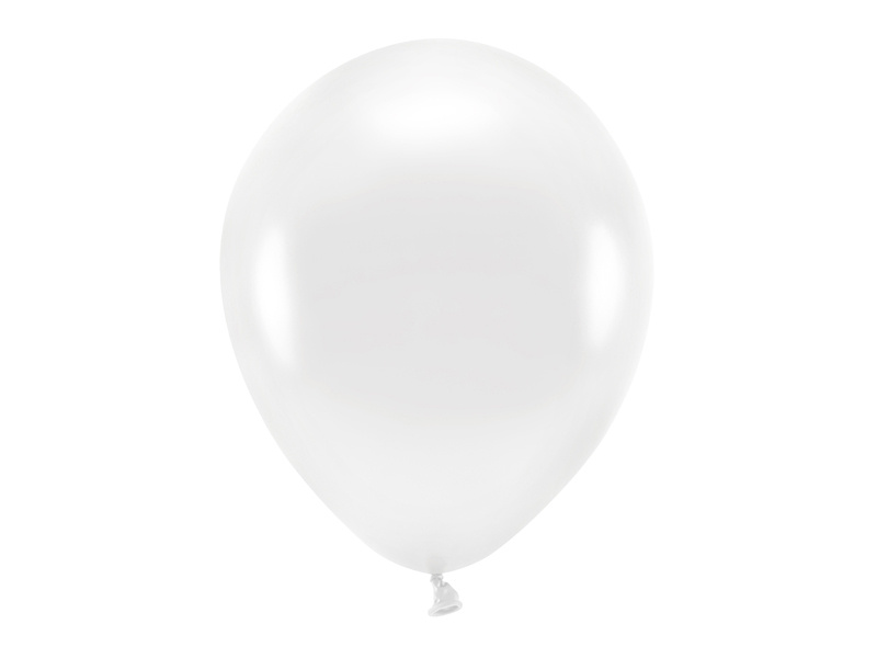 Balony Eco 30cm metalizowane białe – opakowanie 100 sztuk