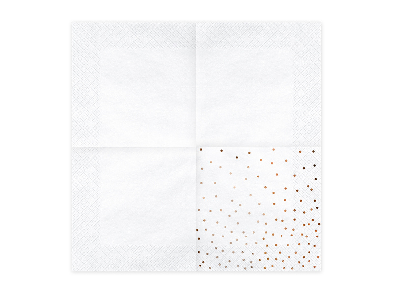 Serwetki Kropki biały 33x33cm detale