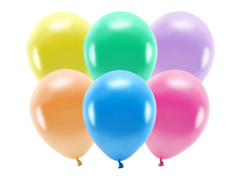 Balony Eco metalizowane 26cm, mix kolorów - opakowanie 100 sztuk