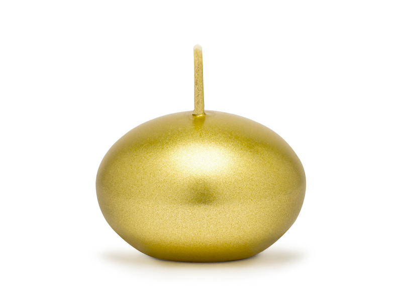 Świeca pływająca metalizowana złota - detale