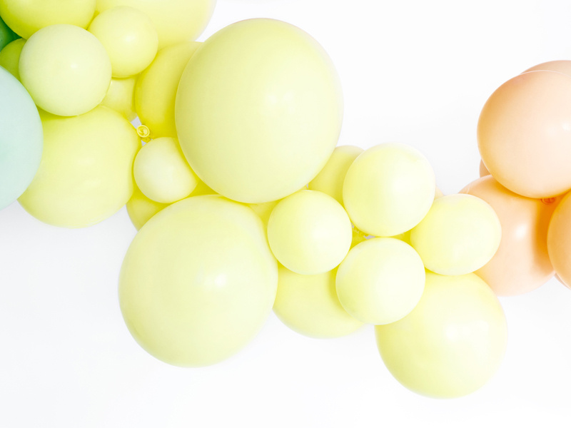 Pastelowe balony Lemon 27cm – aranżacja