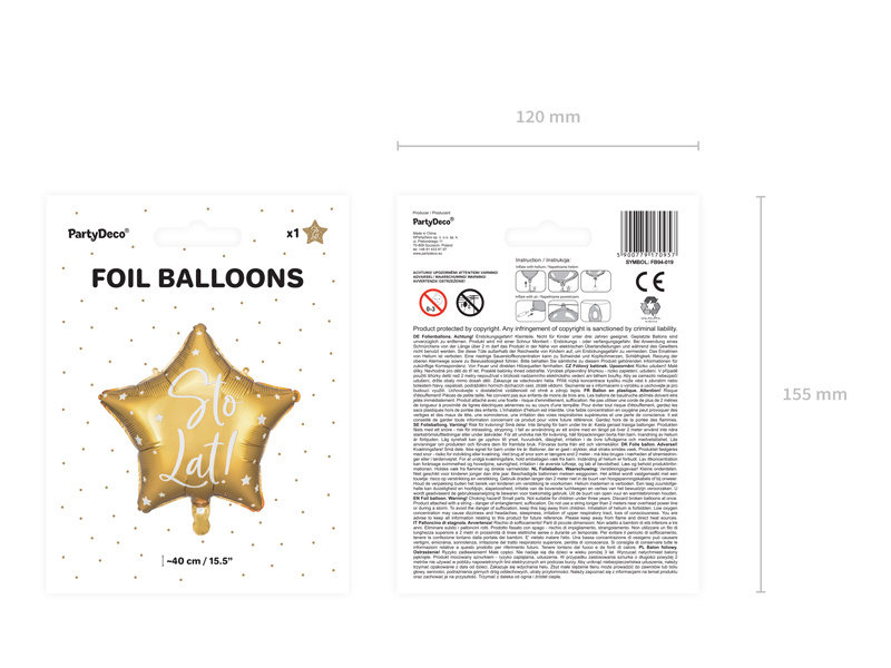 Balon Sto Lat! złoty w aranżacji