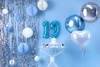 Balon foliowy Cyfra ''9'', 35cm, niebieski