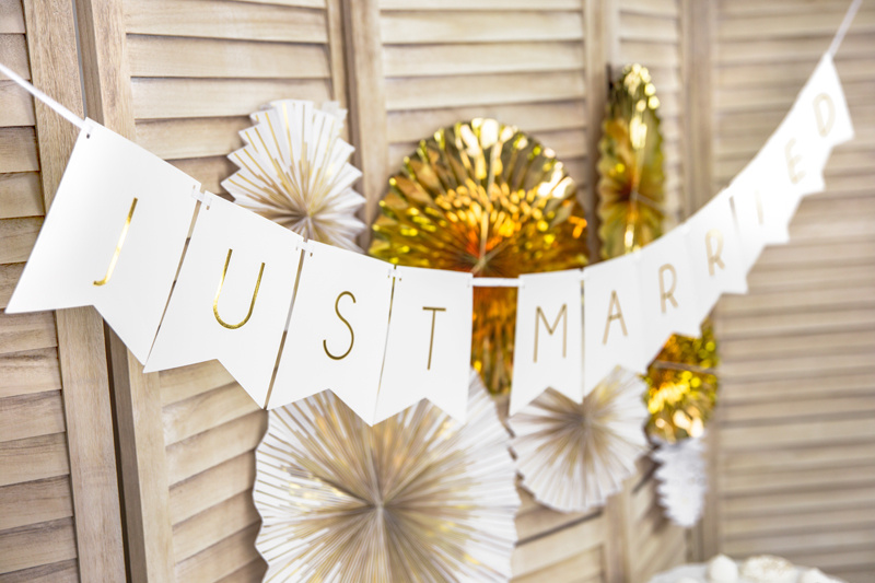 Baner Just Married - aranżacja plenerowa