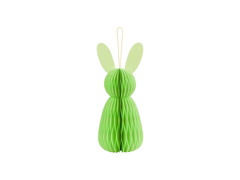 Dekoracja papierowa honeycomb Króliczek jasny zielony 30 cm - widok z przodu