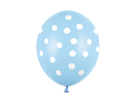 Balony 30cm, Kropki, Pastel Baby Blue (1 op. / 50 szt.)