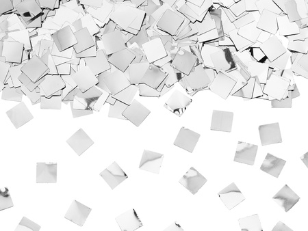 Tuba z konfetti Szampan, srebrny, 20.5cm