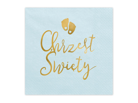 Serwetki Chrzest Święty, 33x33 cm, jasny niebieski (1 op. / 12 szt.)