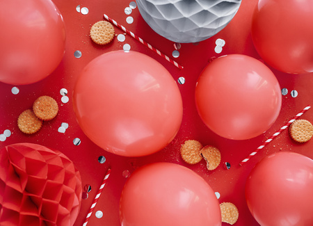 Balony Eco 26cm pastelowe, czerwony (1 op. / 10 szt.)