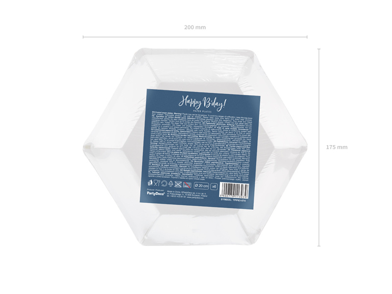 Talerzyki Happy B'day! granatowy 20cm – aranżacja stołu