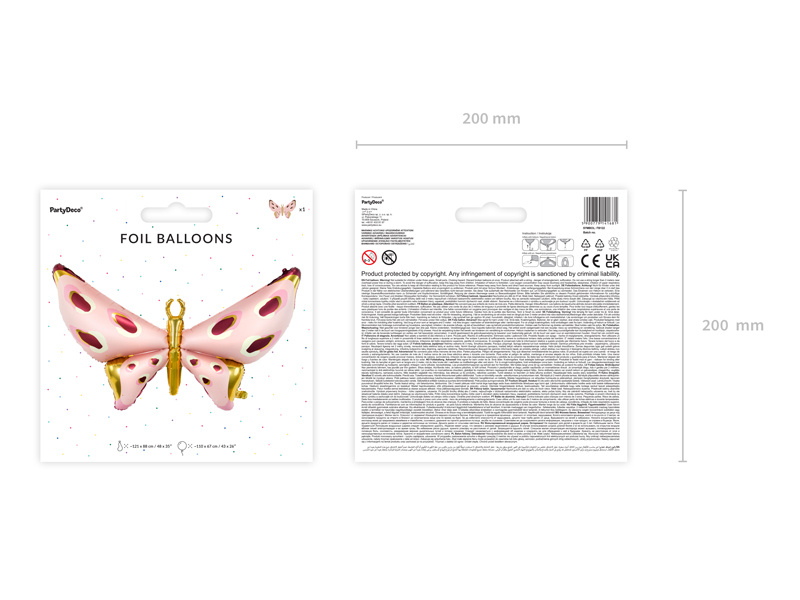 Duży balon motyl mix kolorów