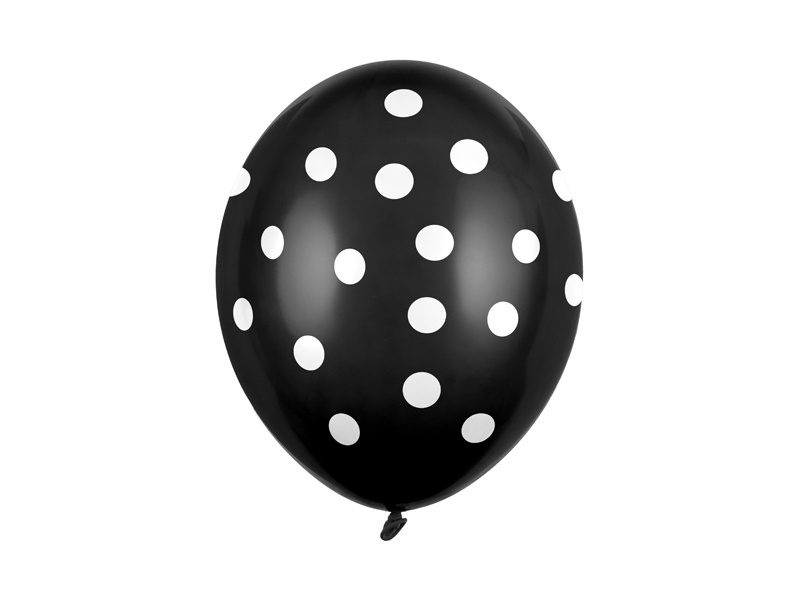 Balony 30cm Kropki Pastel Black