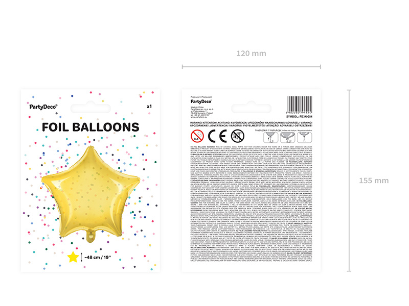 Balon foliowy Gwiazdka 48cm żółty - zdjęcie 3
