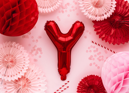 Balon foliowy Litera ''Y'', 35cm, czerwony