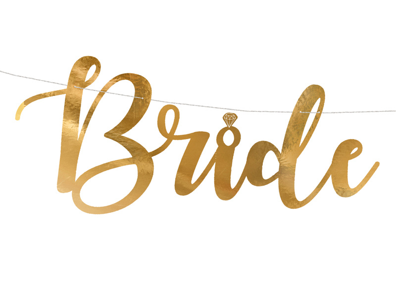 Baner Bride to be złoty 80x19cm - zdjęcie 2