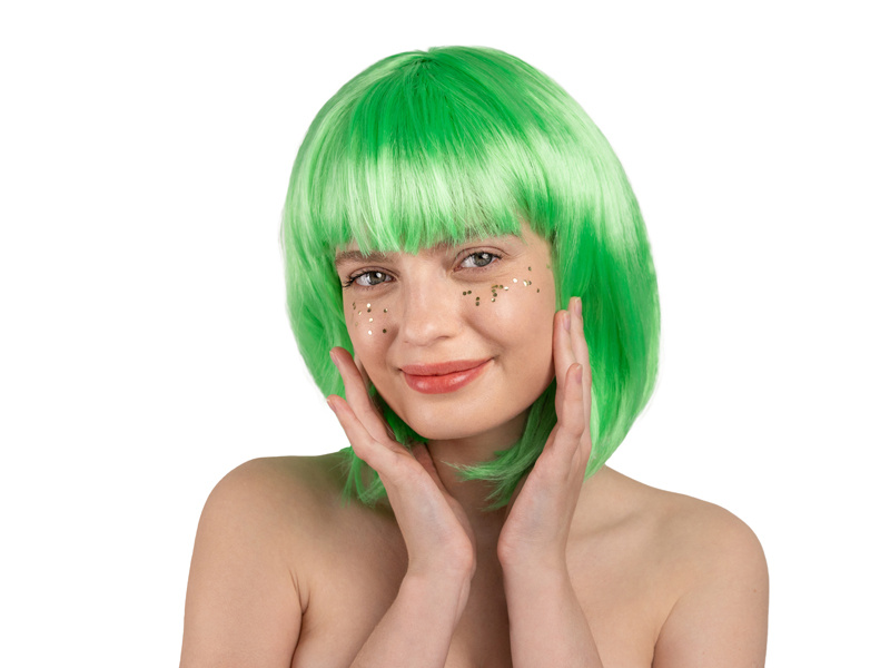 Peruka Kleopatra neonowa zielony