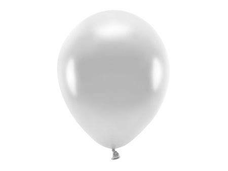 Balony Eco 30cm metalizowane, srebrny (1 op. / 10 szt.)