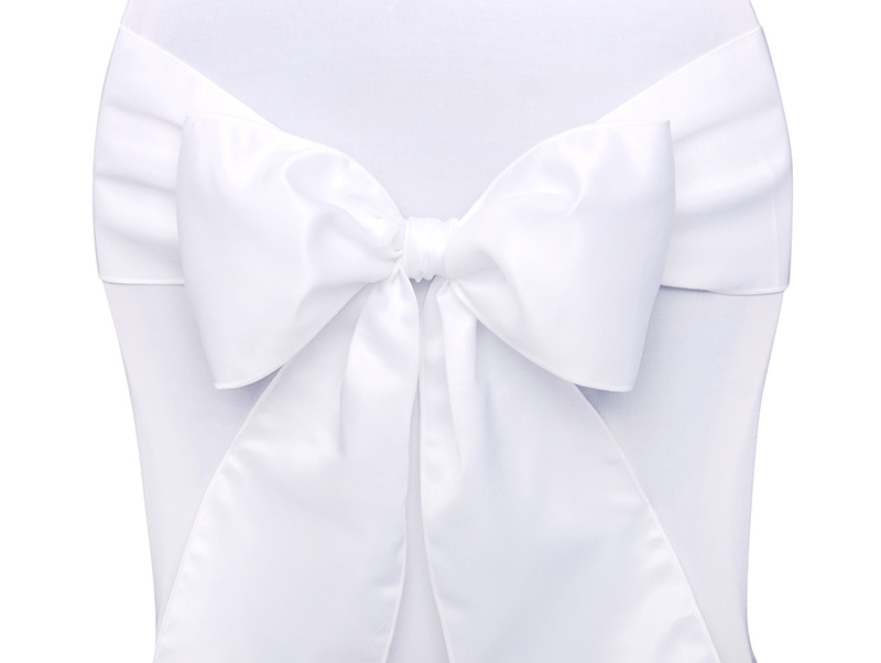 Szarfy na krzesło biały 0,15 x 2,75m - zdjęcie główne