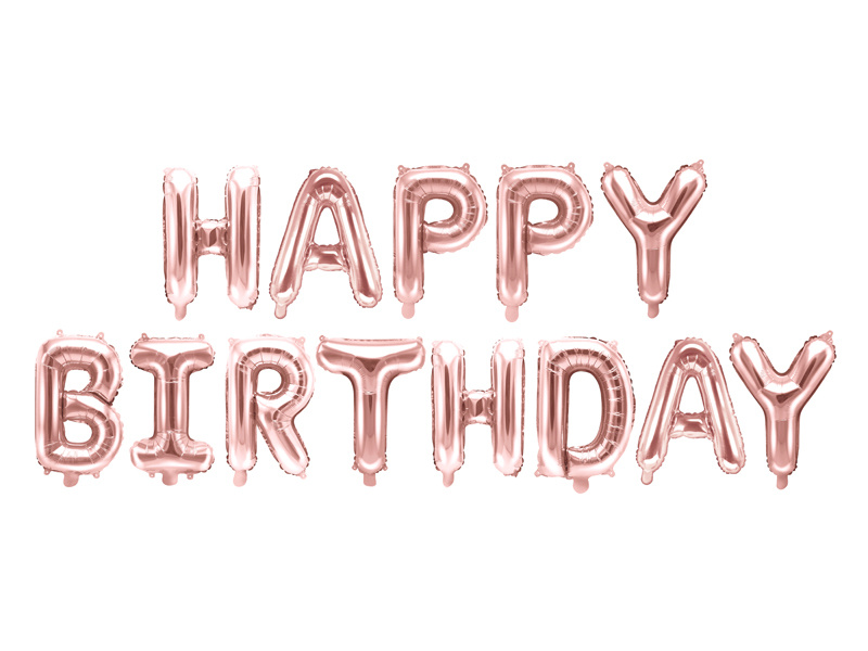 Balon foliowy Happy Birthday różowe złoto - zdjęcie 1