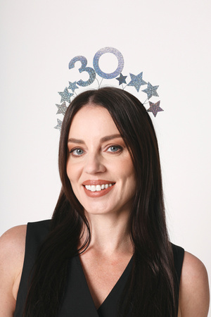 Opaska z gwiazdkami 30, srebrna